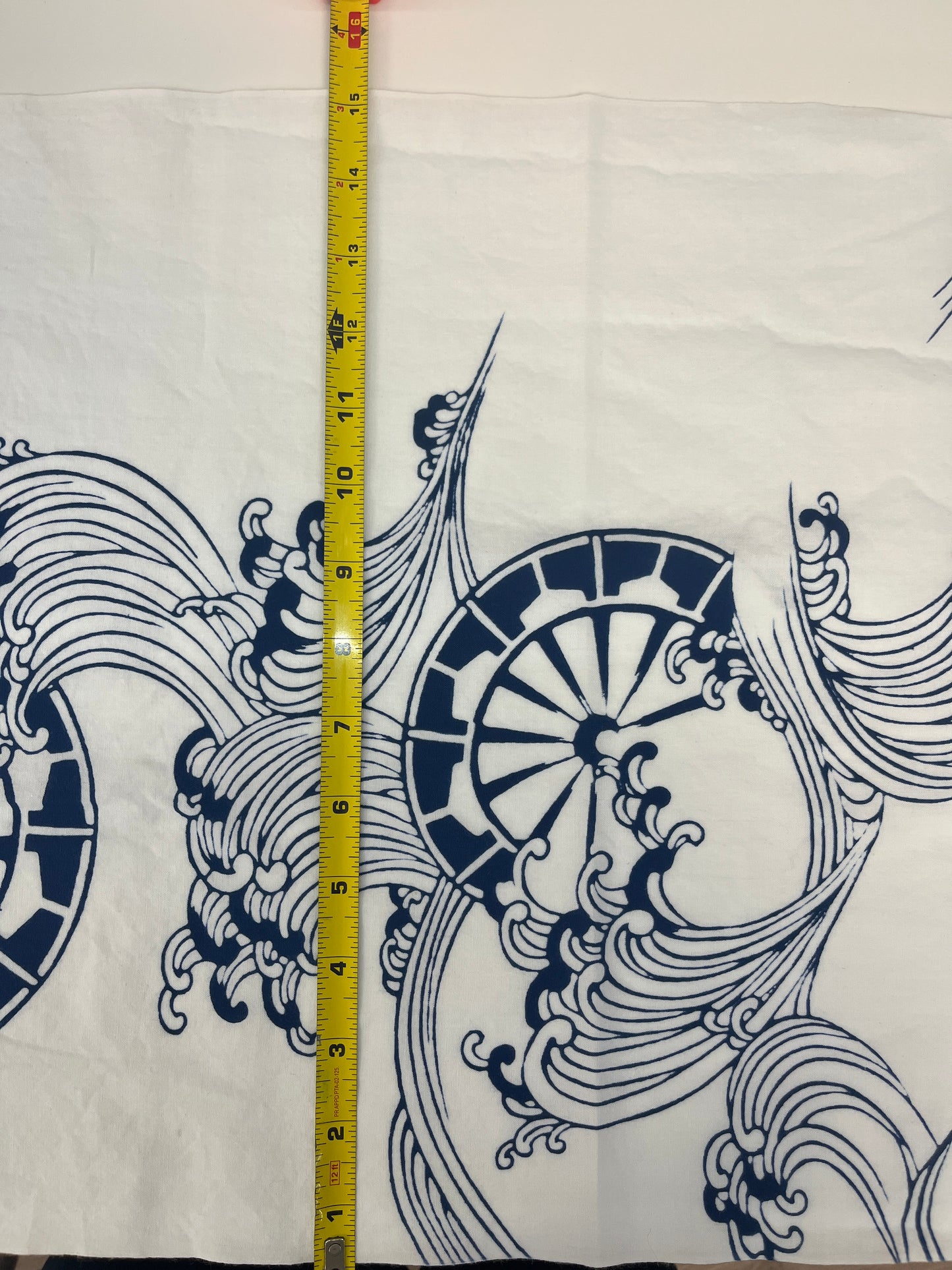 Cotton Yukata Fabric Wheel and Wave Pattern
