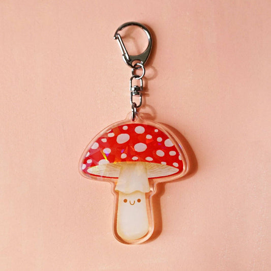 Red Mushroom Keychain Charm