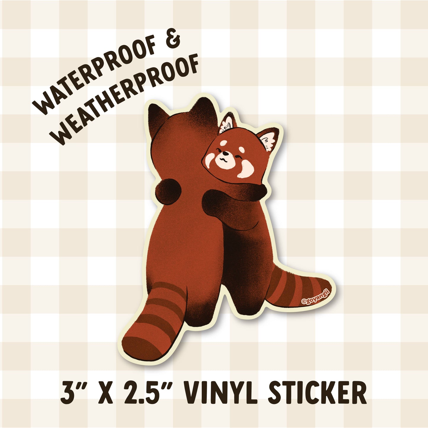 Hugging Red Pandas Waterproof Vinyl Sticker