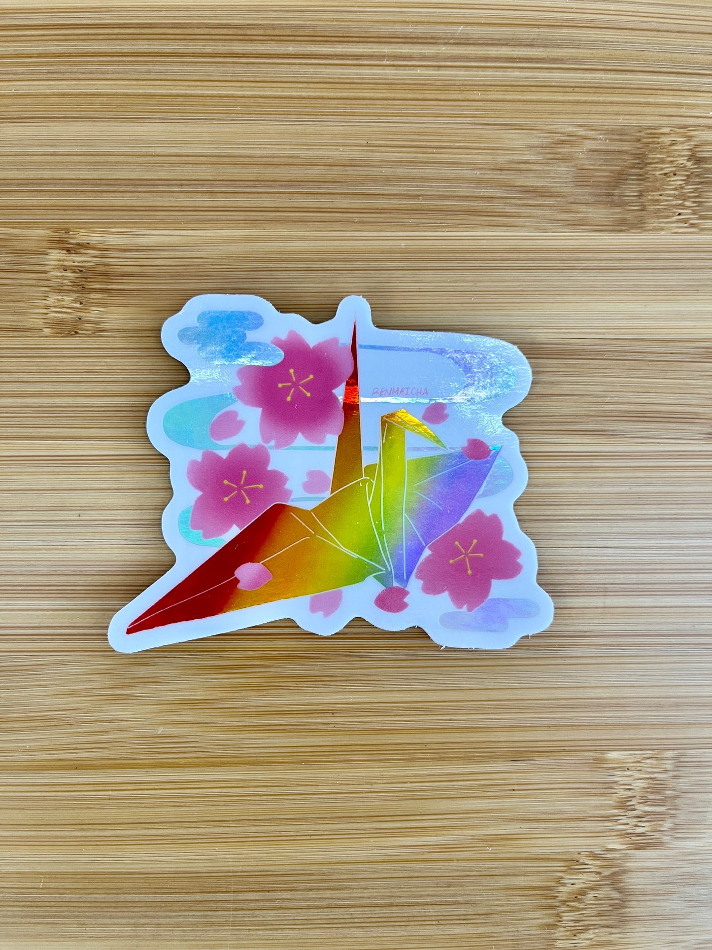 Rainbow Tsuru Sticker