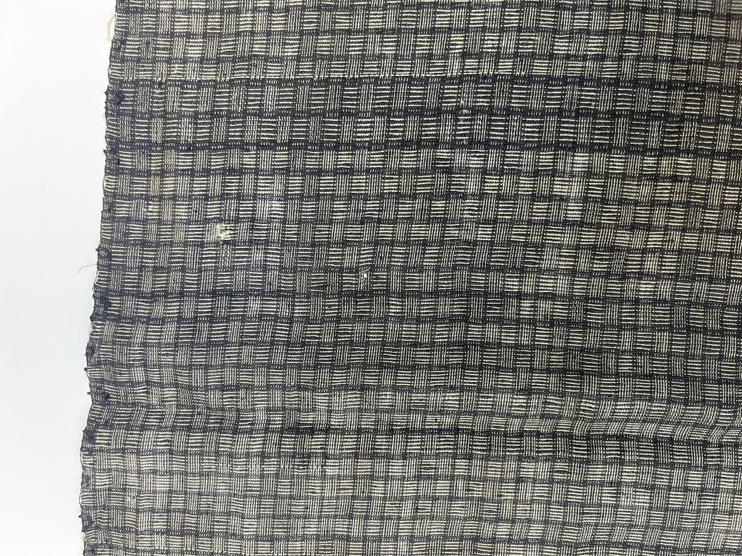 Vintage Silk Black and Brown Basketweave Pattern - Large Piece #2