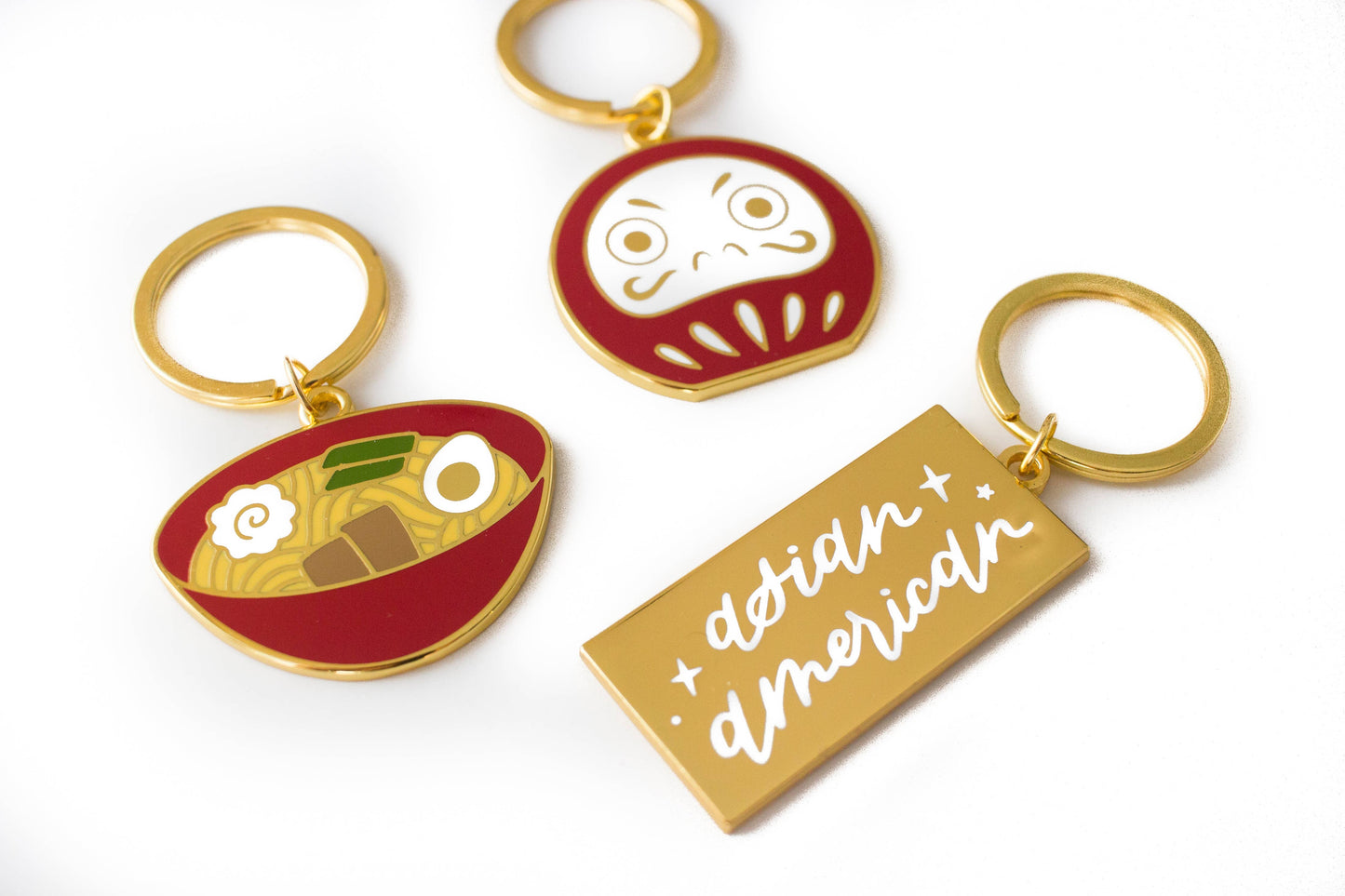 Daruma Metal Keychain