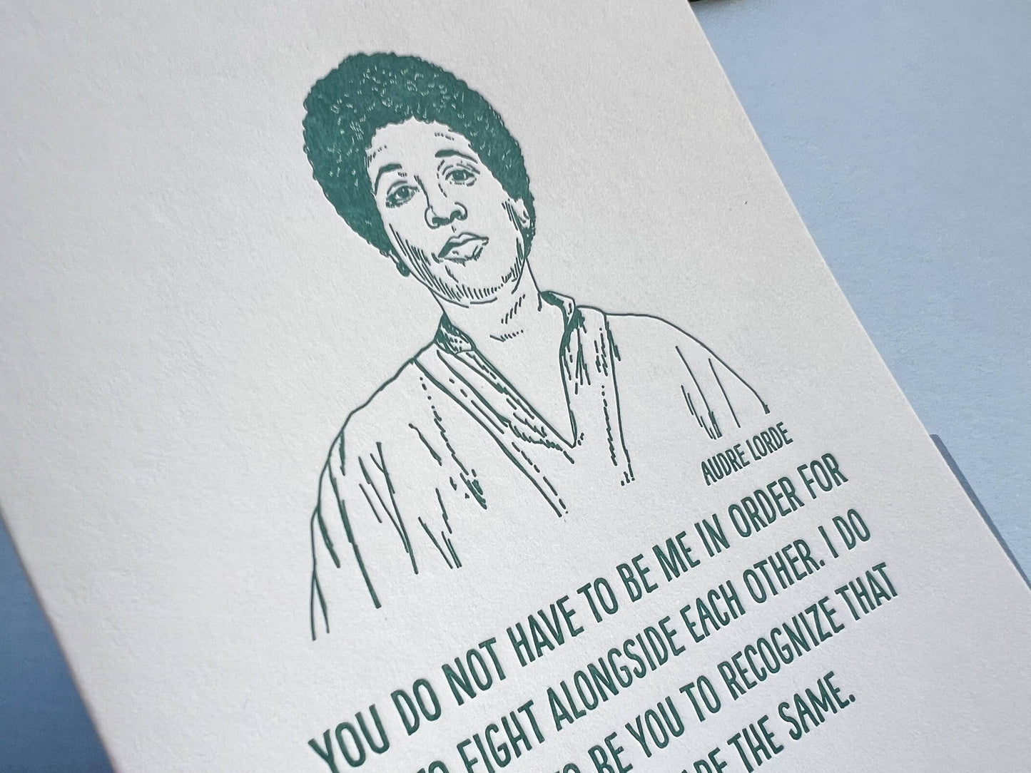 Audre Lorde letterpress card