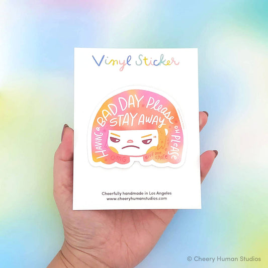 Hair Emotions 2: Bad Day | Handmade Vinyl Sticker