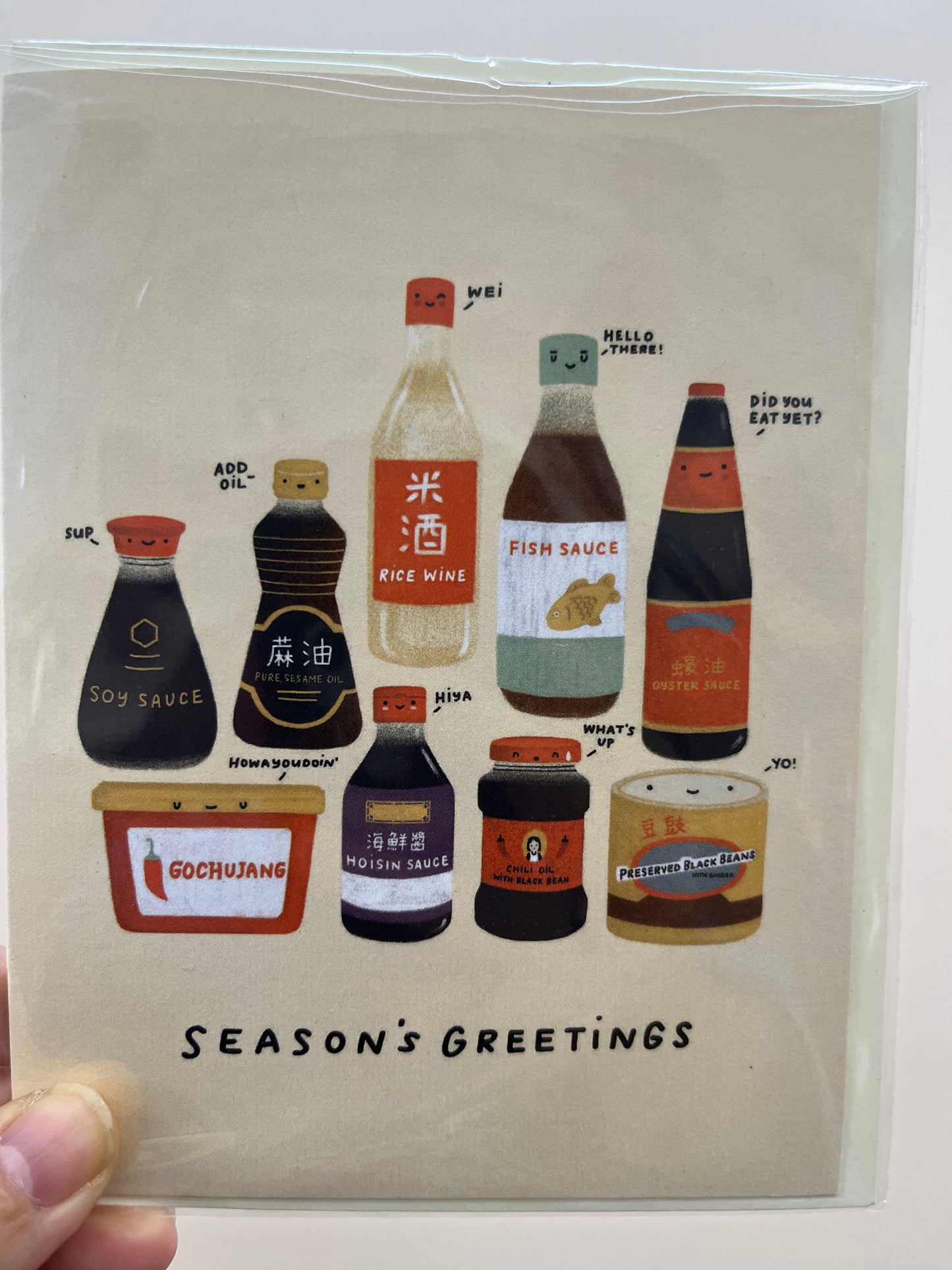 Season's Greetings Sauces Greeting Card