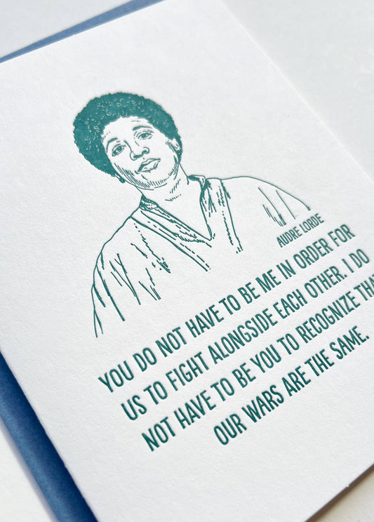 Audre Lorde letterpress card