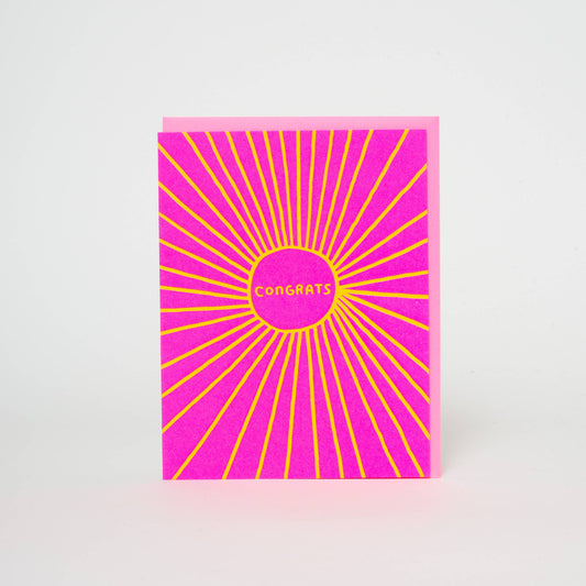 Sunbeam Congratulations Letterpress Greeting Card by Ashkahn