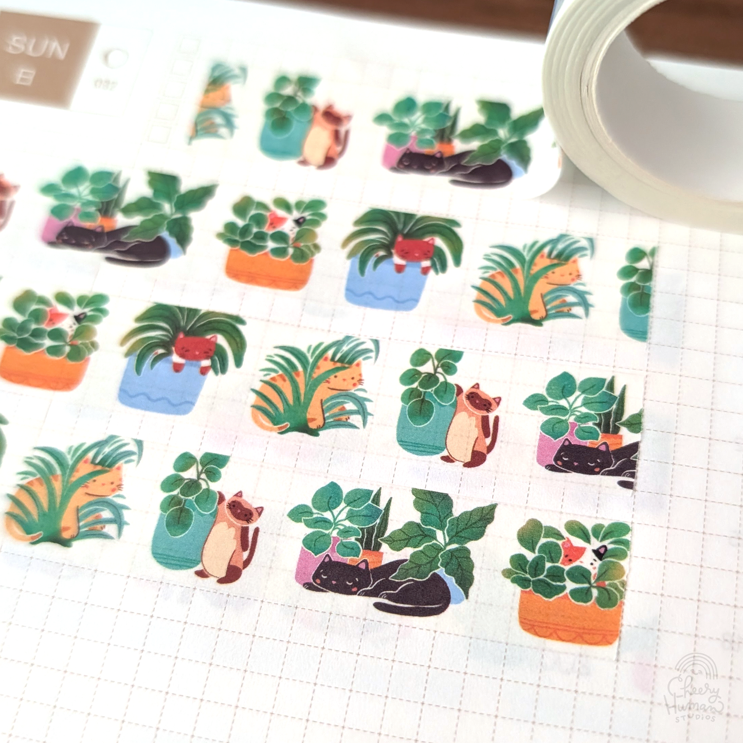 Cats & Plants - Washi Tape