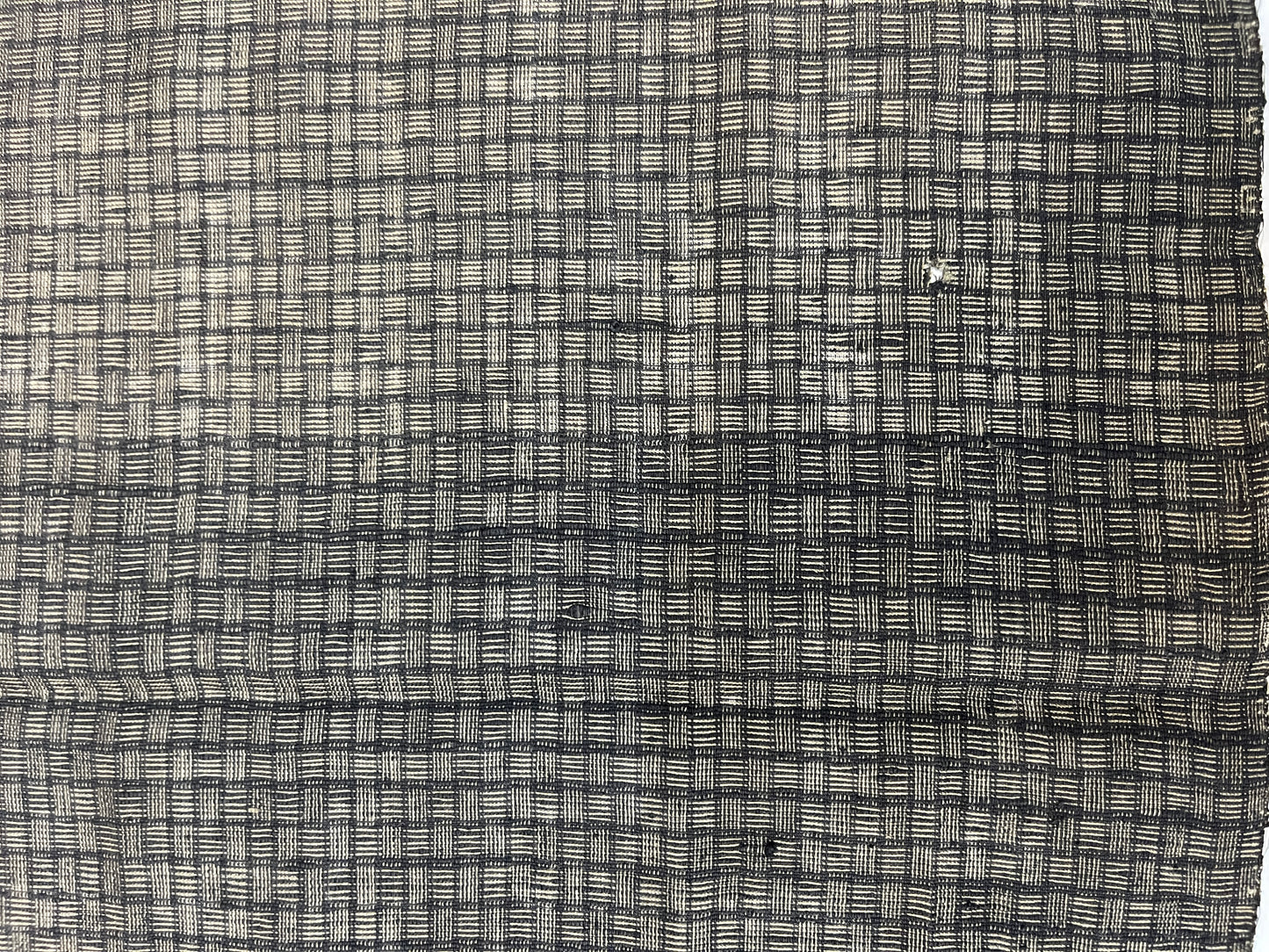 Vintage Silk Black and Brown Basketweave Pattern - Large Piece #2