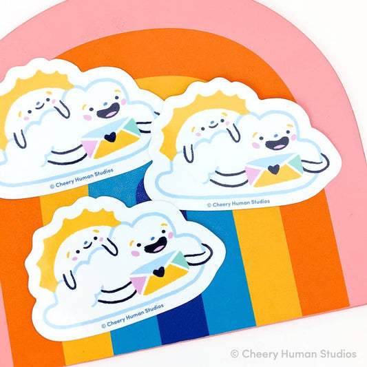 Sun & Cloud Love Mail | Handmade Vinyl Sticker