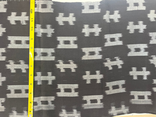 Vintage Kasuri Black Fabric Medium Pattern #1