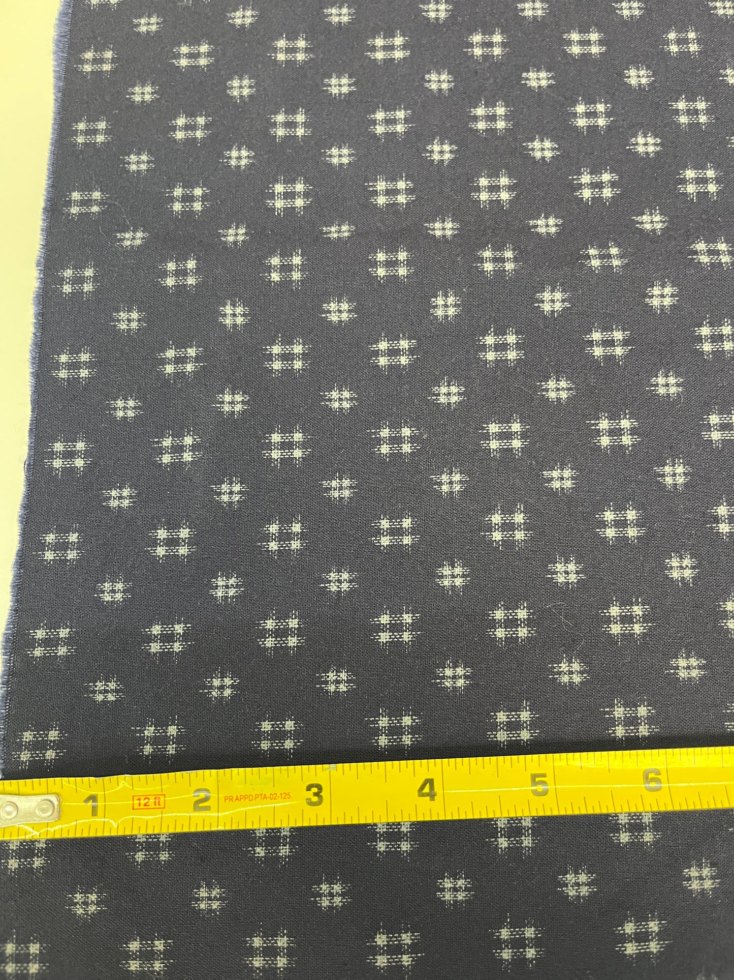 Navy Cotton Fabric with Grid Print
