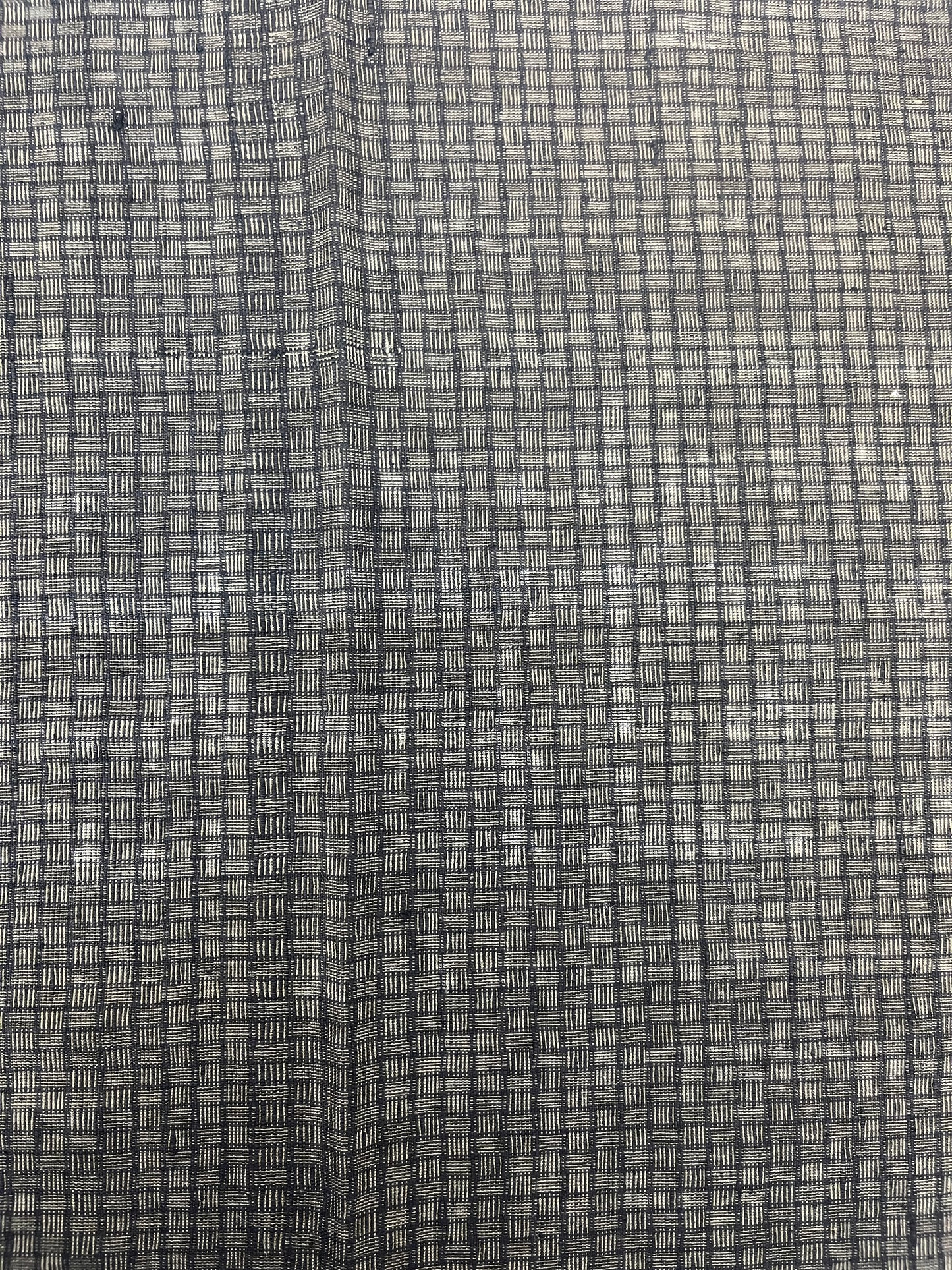 Vintage Silk Black and Brown Basketweave Pattern - Large Piece #2