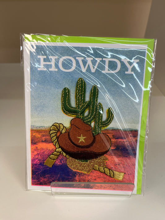 Pink Door Store Greeting Card with Patch