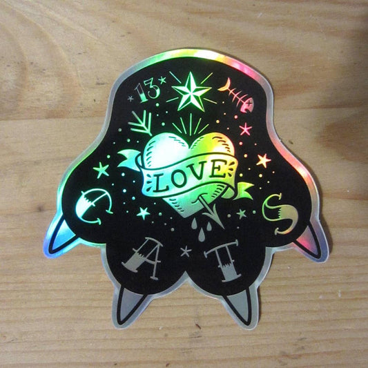 LOVE CATS! Meu Holographic Vinyl Sticker