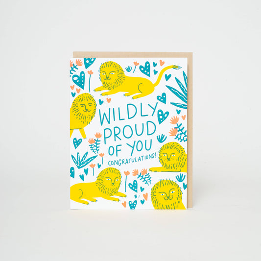 Wildly Proud Lions Congrats Letterpress Greeting Card by Hello!Lucky