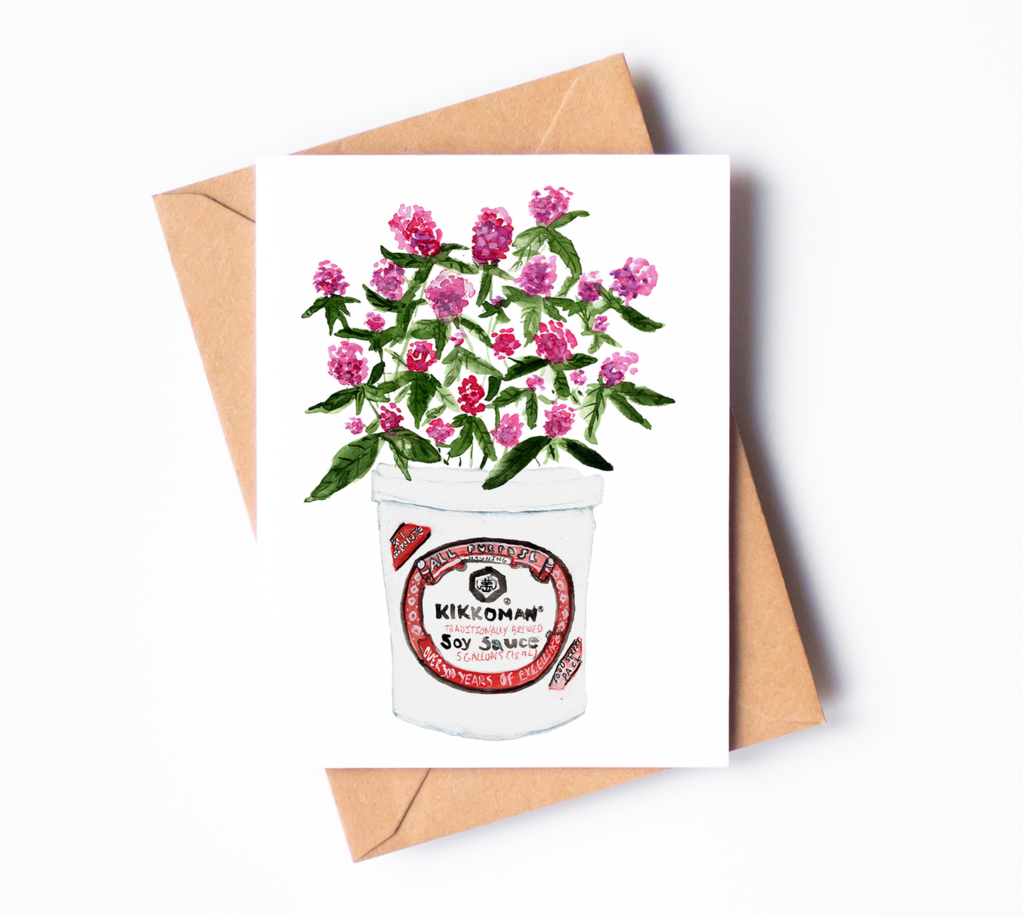 "Resilience" | Asian Florals Soy Sauce Art Greeting Card