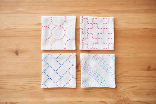 Sashiko Pattern Coaster (4 coasters)