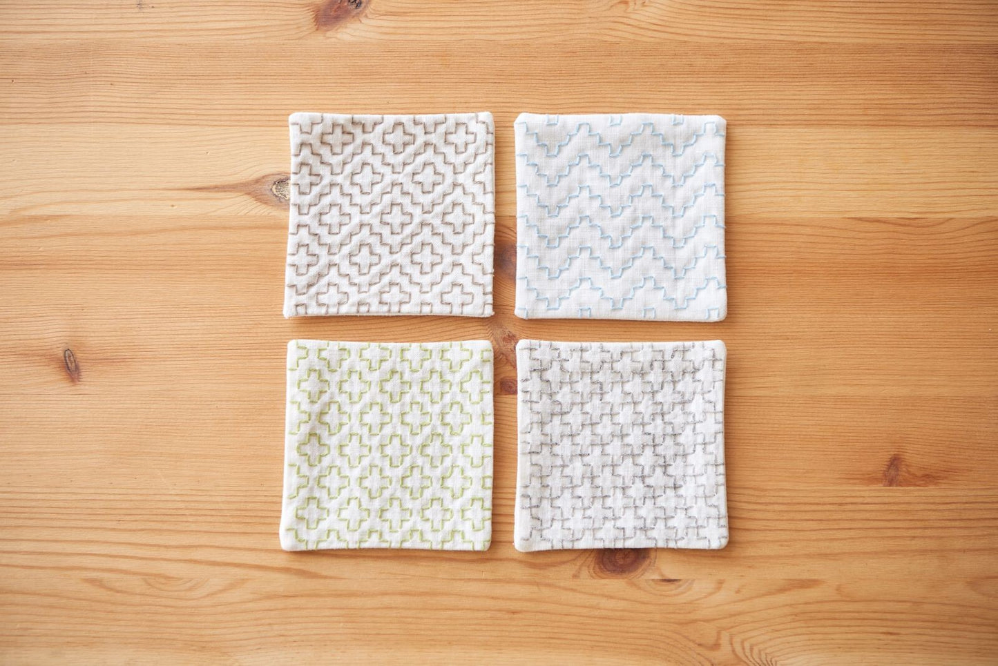Sashiko Pattern Coaster (4 coasters)
