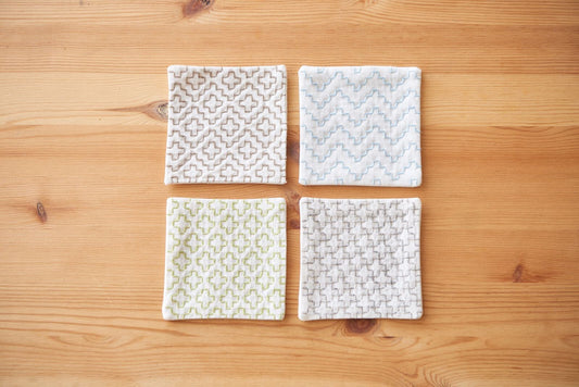 Sashiko Pattern Coaster (4 coasters)