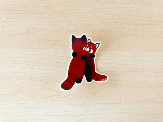 Hugging Red Pandas Waterproof Vinyl Sticker