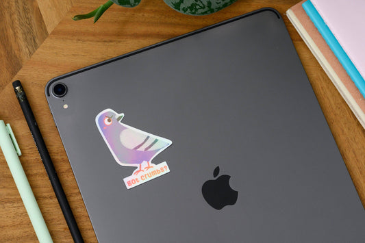 Got Crumbs? - Vinyl Sticker of Sketchy Pigeon