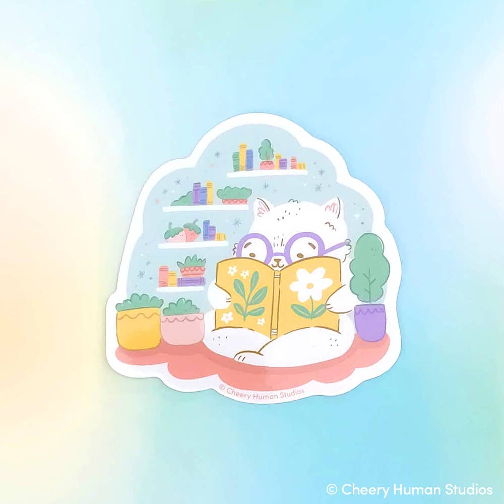 Reading Nook Cat | Handmade Vinyl Sticker
