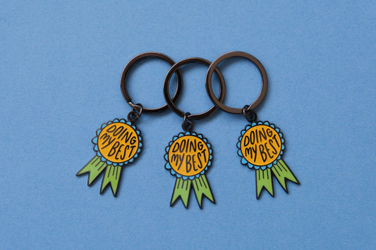 Doing My Best Enamel Keychain