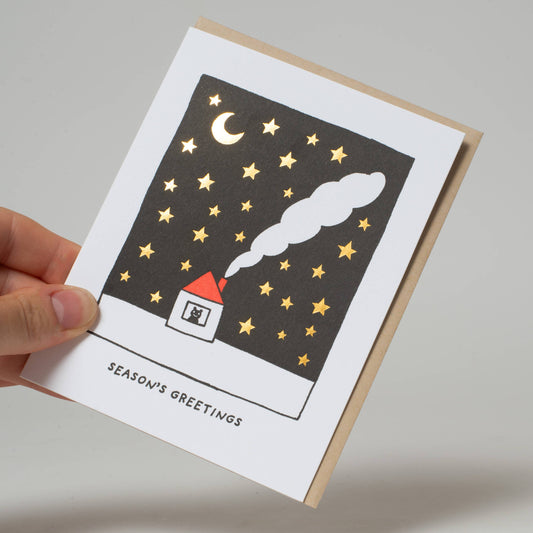 Starry Night Letterpress Holiday Card by Fugu Fugu