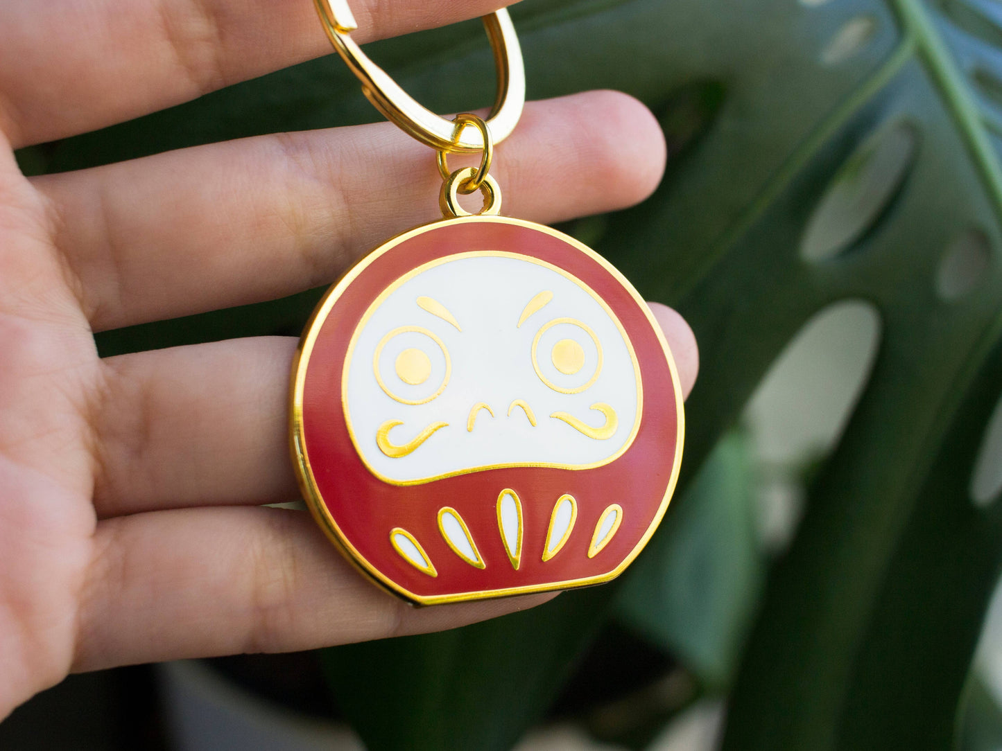 Daruma Metal Keychain