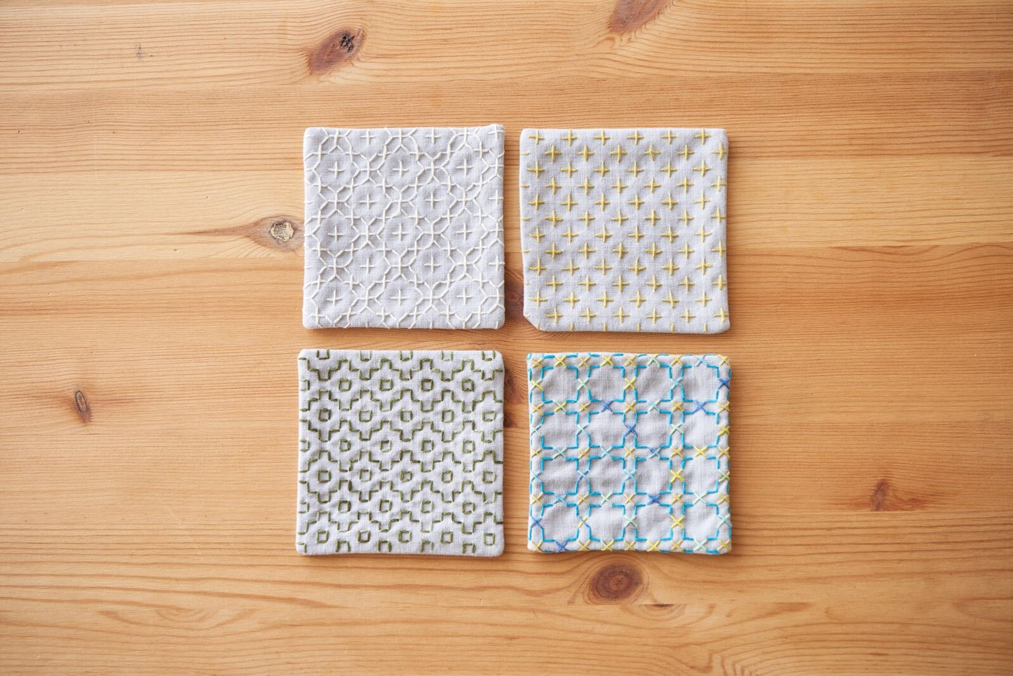 Sashiko Pattern Coaster (4 coasters)