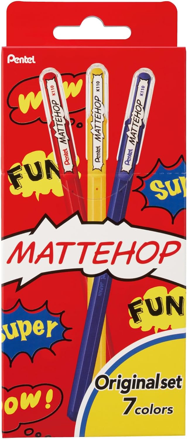 Pentel Matthop Gel Pen Set (7 colors)