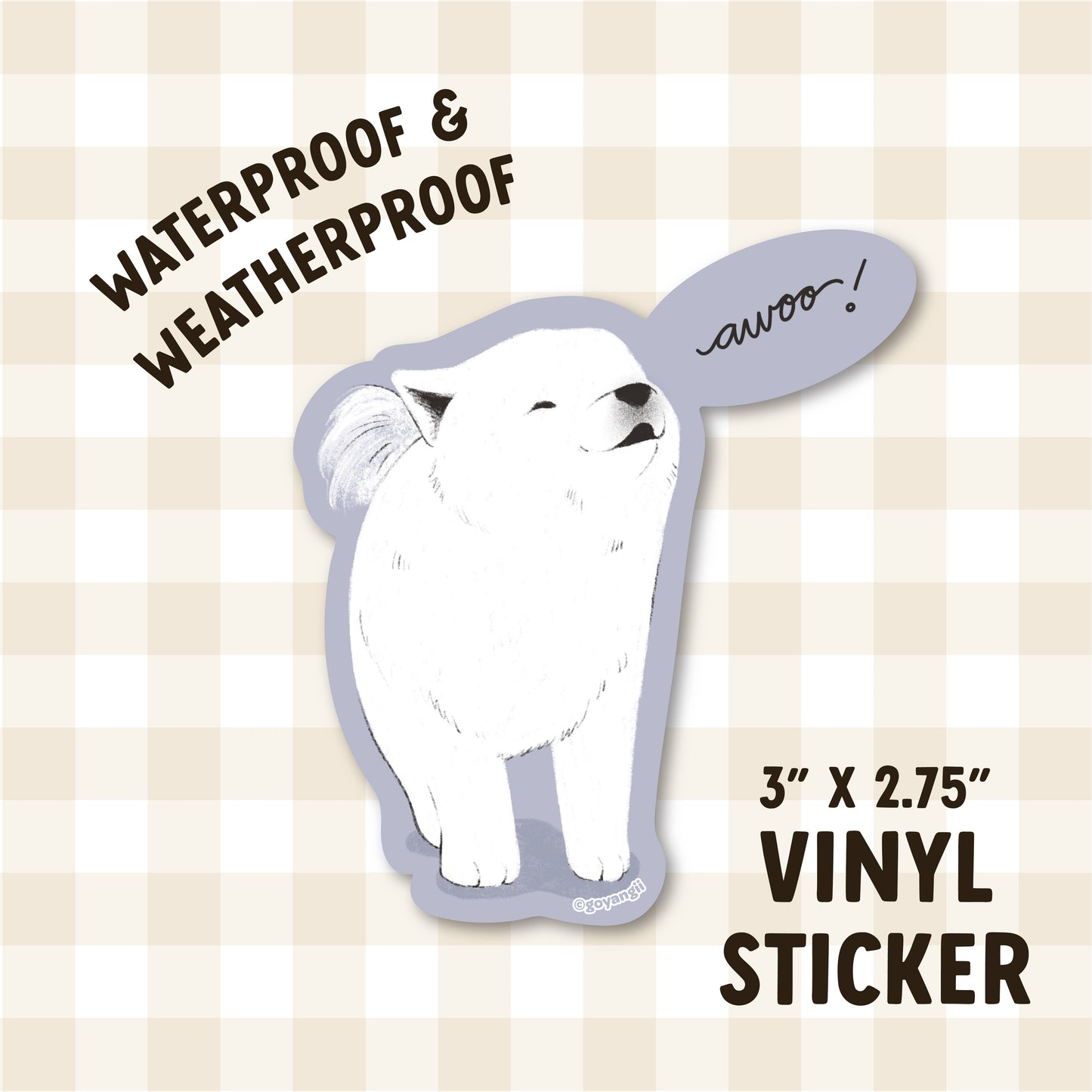 Smol Awoo Waterproof Vinyl Sticker