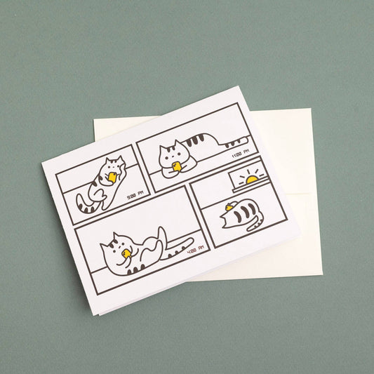 Doom Scrolling Cat Greeting Card