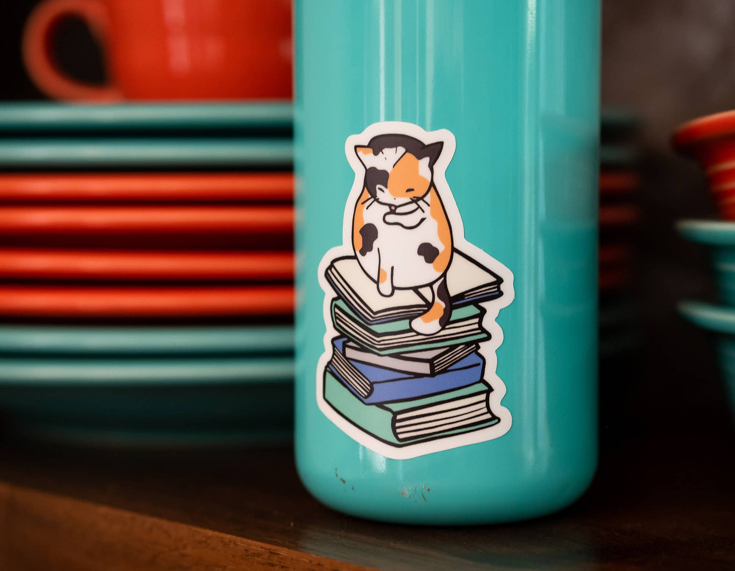 Bookish Kitty | Vinyl Die-Cut Sticker