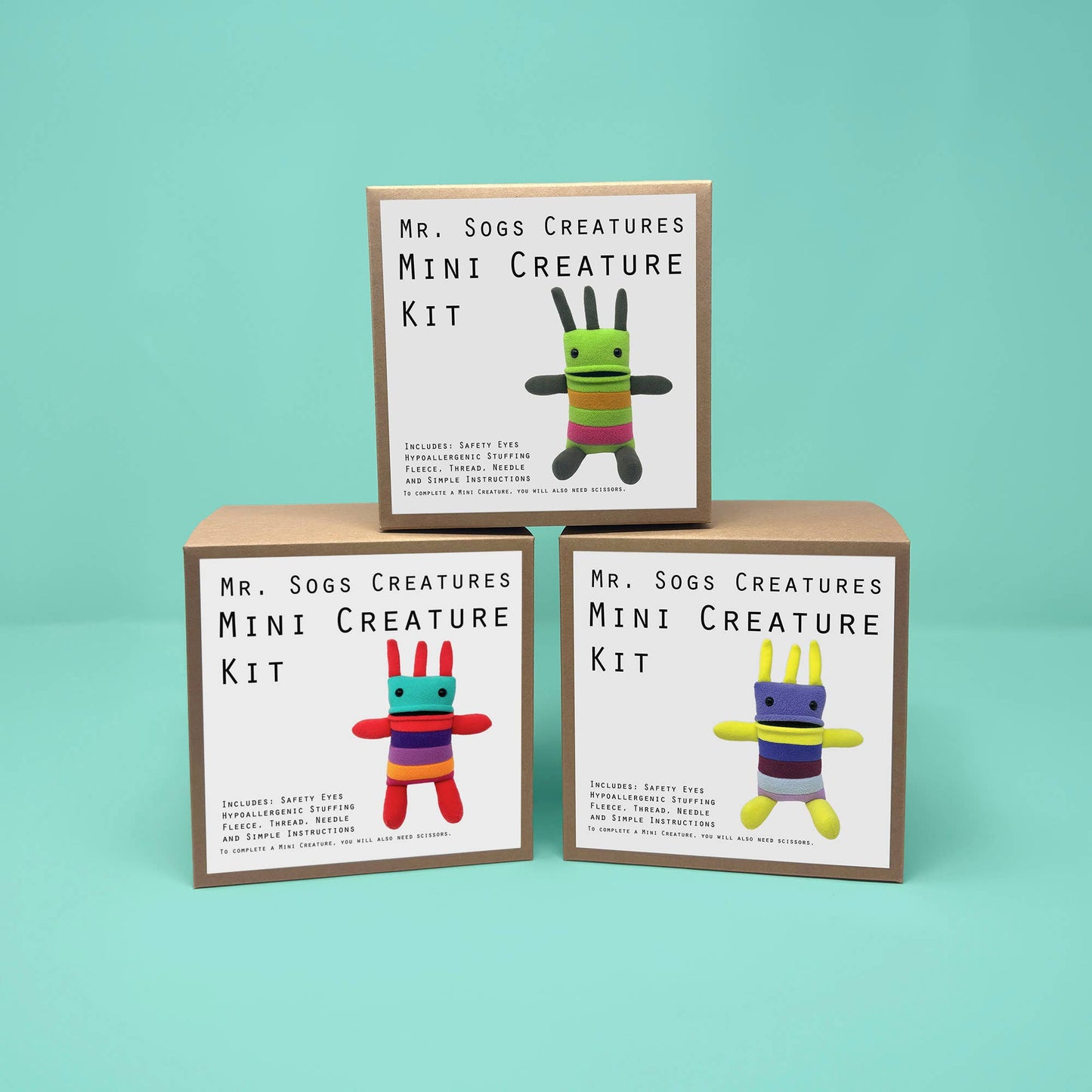 Mini Creature DIY Plush Sewing Kit - Turquoise
