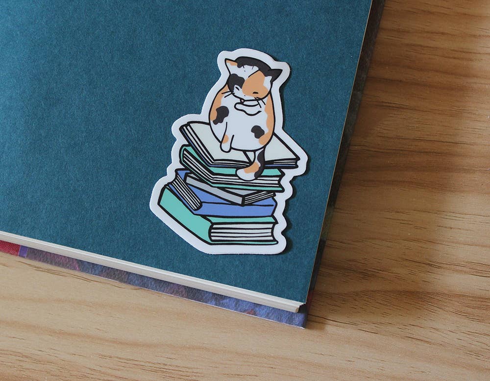 Bookish Kitty | Vinyl Die-Cut Sticker