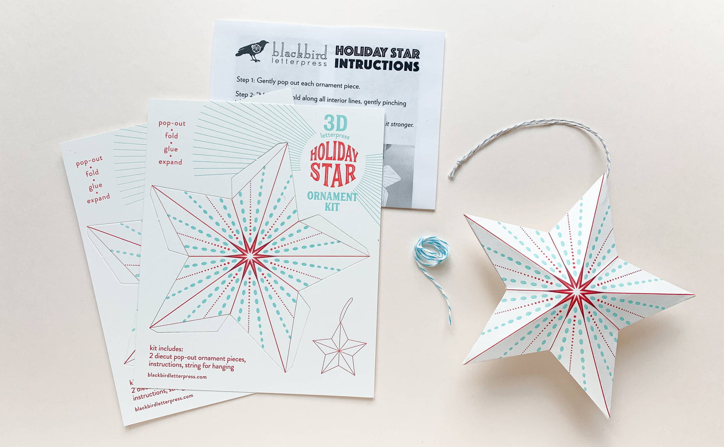 Dotted star DIY ornament kit