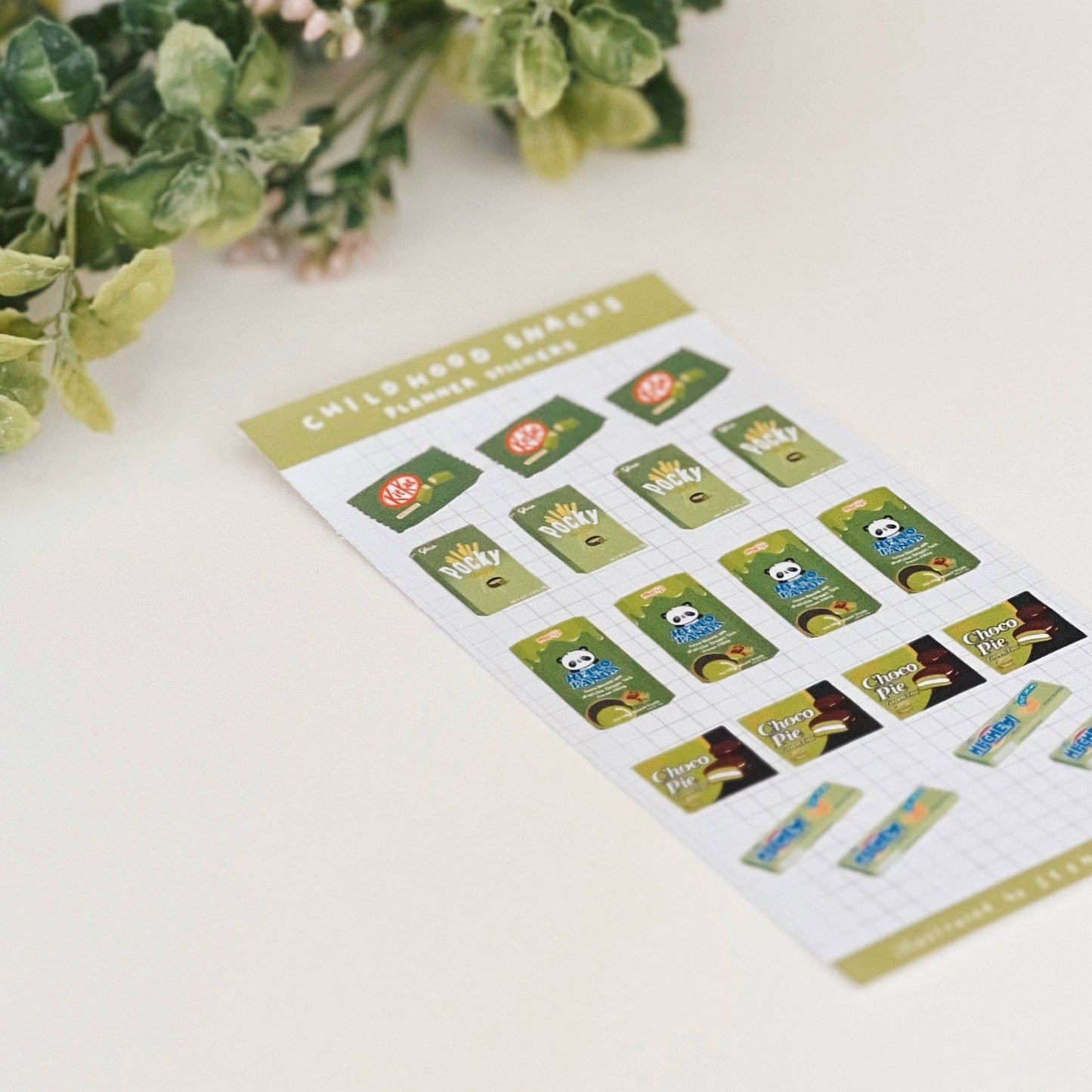 Green Childhood Snacks Sticker Sheet