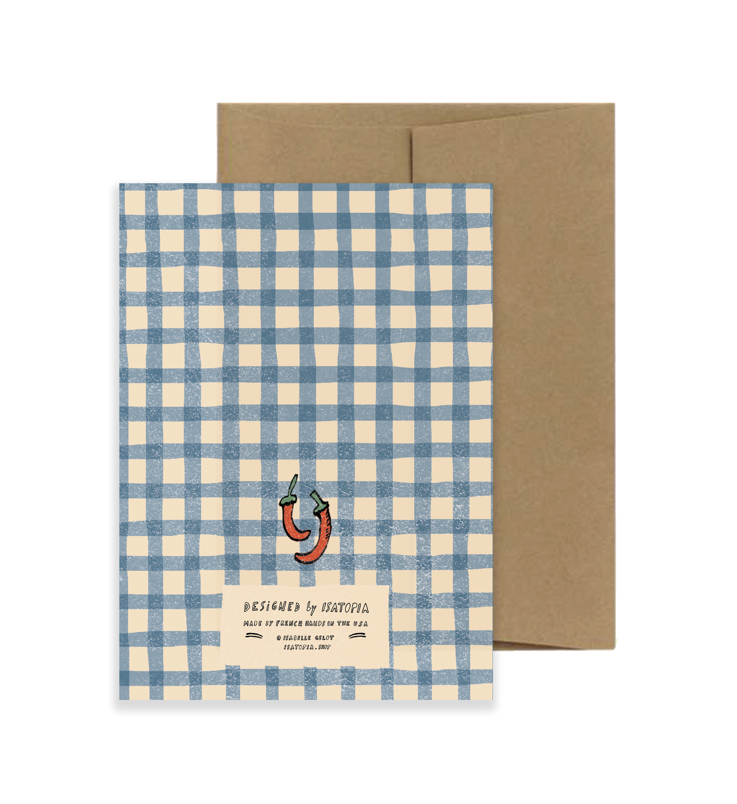 Legumes/Veggie Gingham - A6 Card