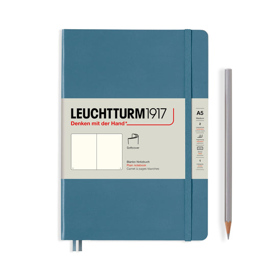 Notebooks - Medium (A5): Stone Blue / Softcover / Plain