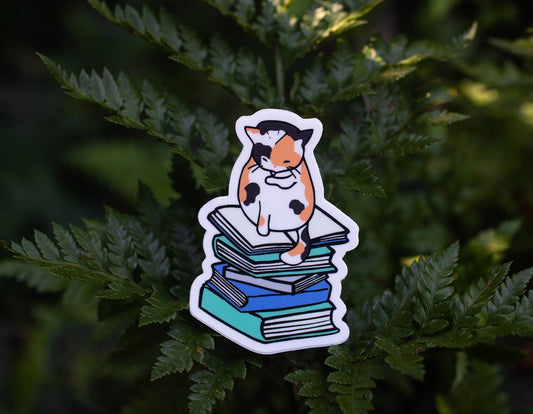 Bookish Kitty | Vinyl Die-Cut Sticker