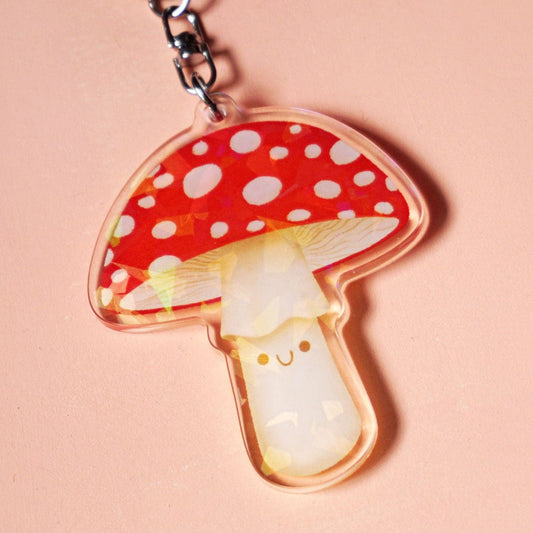 Red Mushroom Keychain Charm