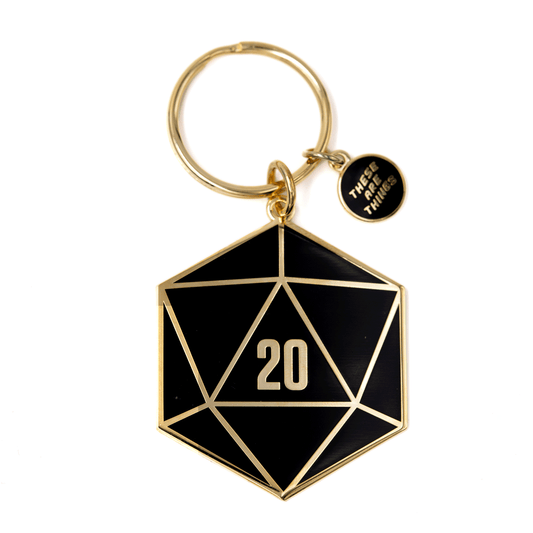 D20 Enamel Keychain