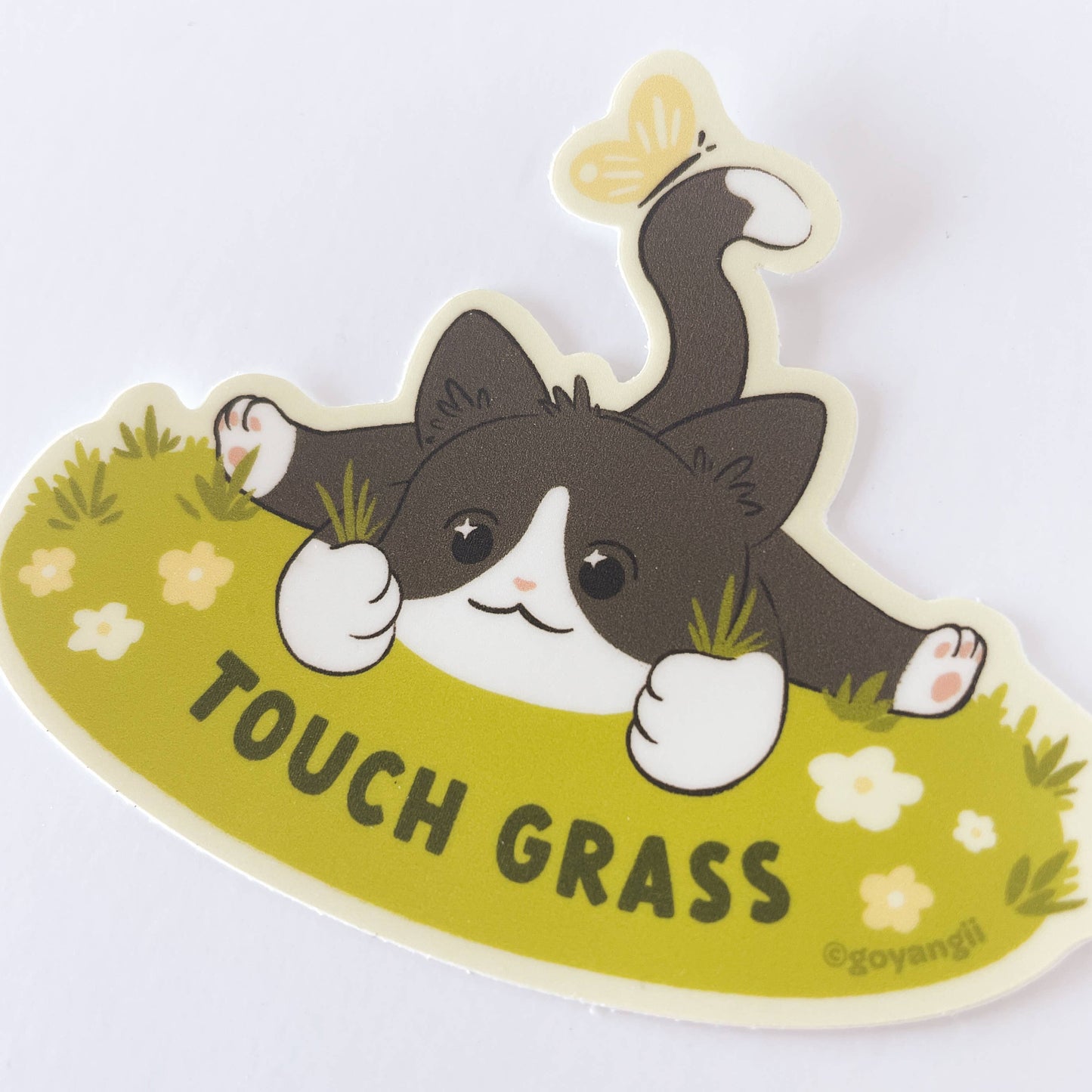 Touch Grass Waterproof Vinyl Sticker
