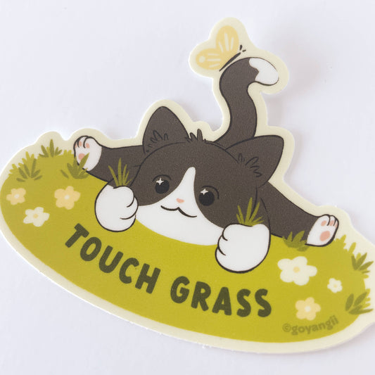 Touch Grass Waterproof Vinyl Sticker