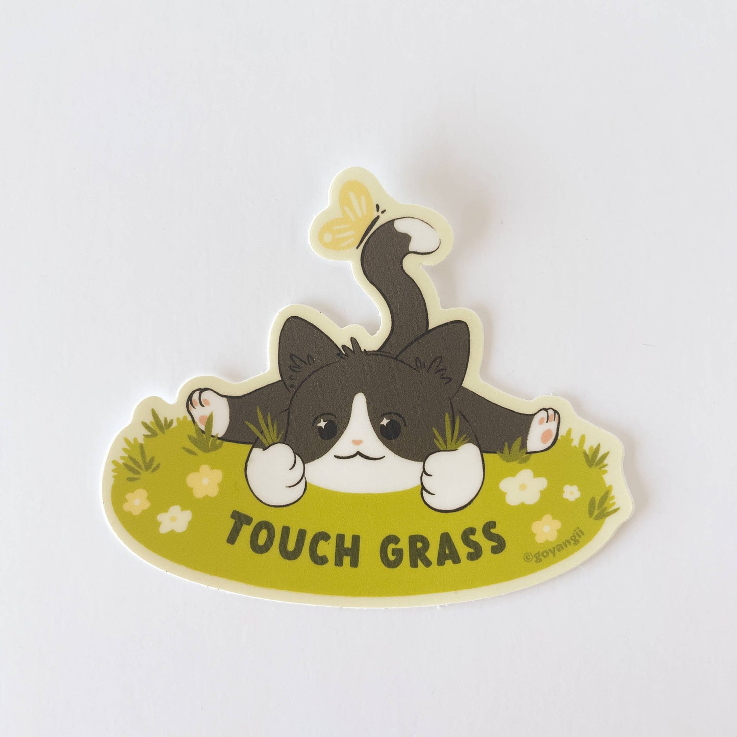 Touch Grass Waterproof Vinyl Sticker