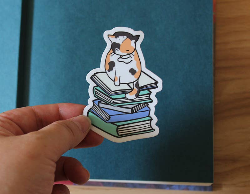 Bookish Kitty | Vinyl Die-Cut Sticker