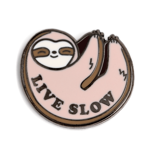 Live Slow Sloth Enamel Pin