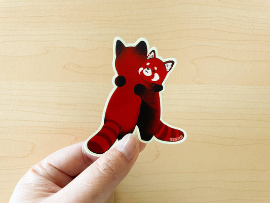 Hugging Red Pandas Waterproof Vinyl Sticker